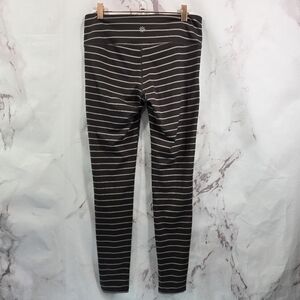 Athleta Leggings Womens Small Brown Striped Crop Mid Rise Chaturanga